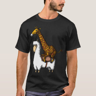 Giraffe reitendes Lama T-Shirt