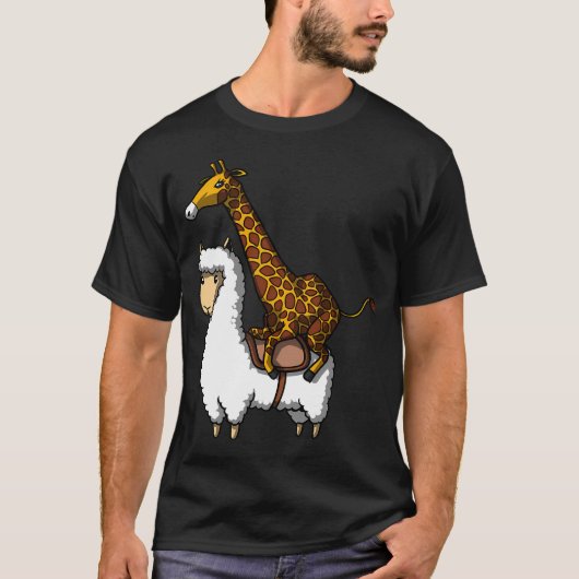 Giraffe reitendes Lama T-Shirt (Vorderseite)