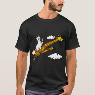 Giraffe reitendes Lama T-Shirt