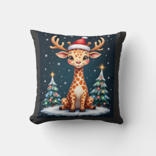 Giraffe Rentier Hut Santa Weihnachtsbaum Lustiges Kissen