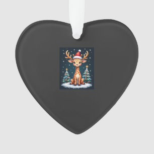 Giraffe Rentier Hut Santa Weihnachtsbaum Lustiges Ornament