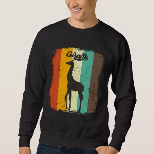 Giraffe  Retro 70s Vintage Animal Sweatshirt (Vorderseite)