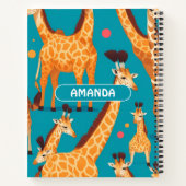 Giraffe Retro Personalisiertes Muster Notizblock (Rückseite)
