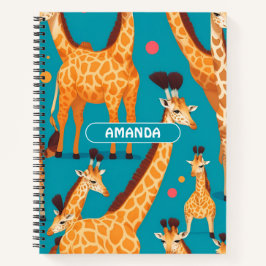 Giraffe Retro Personalisiertes Muster Notizblock