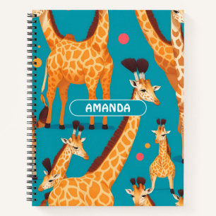 Giraffe Retro Personalisiertes Muster Notizblock