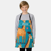 Giraffe Retro Personalisiertes Muster Schürze (Getragen)