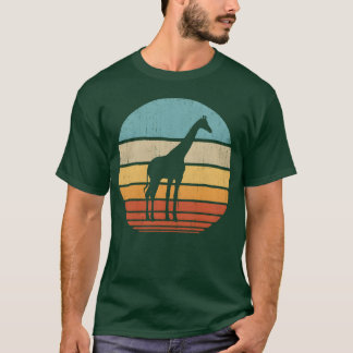 Giraffe Retro Sonnenuntergang Vintage 60er 70er fü T-Shirt