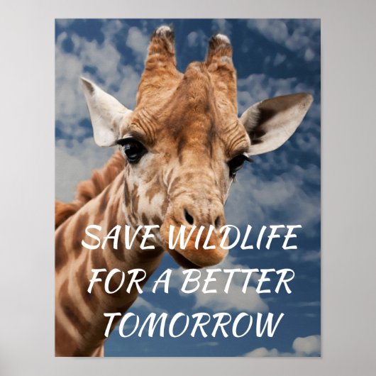 Giraffe, Rett Wildnis für eine bessere Zukunft Poster (Vorne)