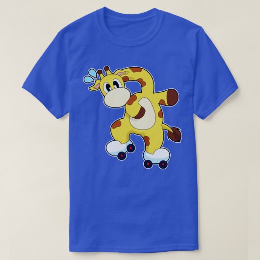 Giraffe Roller Skate Inline Skaten T-Shirt (Design vorne)