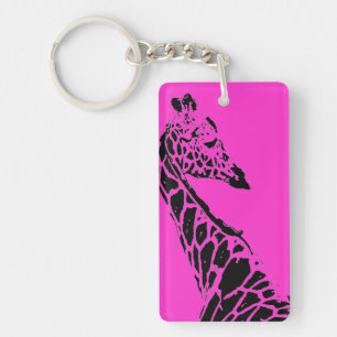 Giraffe (Rosa) Schlüsselanhänger