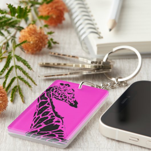 Giraffe (Rosa) Schlüsselanhänger (Vorderseite rechts)
