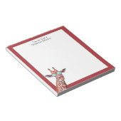 Giraffe Rotes Monogramm aus dem Schreibtisch der V Notizblock (angewinkelt)