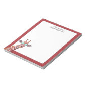 Giraffe Rotes Monogramm aus dem Schreibtisch der V Notizblock (Rotiert)