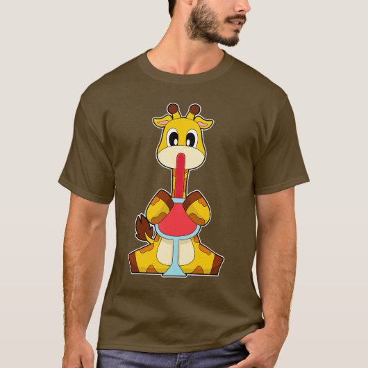Giraffe Rotwein T-Shirt (Vorderseite)