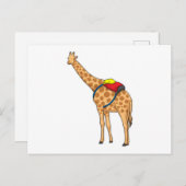 Giraffe Rucksack Postkarte (Vorne/Hinten)