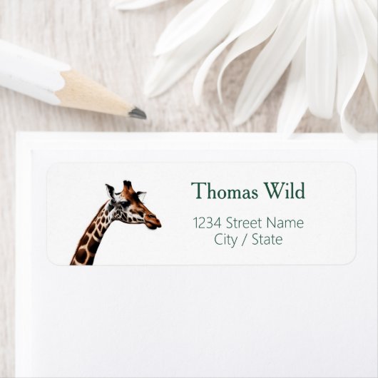 Giraffe-Rücksendeadressen-Aufkleber (Insitu)