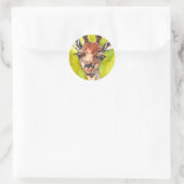 Giraffe Runder Aufkleber (Tasche)
