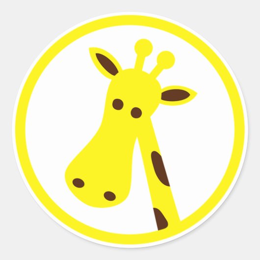 Giraffe Runder Aufkleber (Vorderseite)