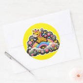 Giraffe Runder Aufkleber (Umschlag)