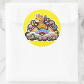 Giraffe Runder Aufkleber (Tasche)