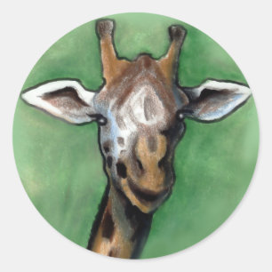 Giraffe Runder Aufkleber