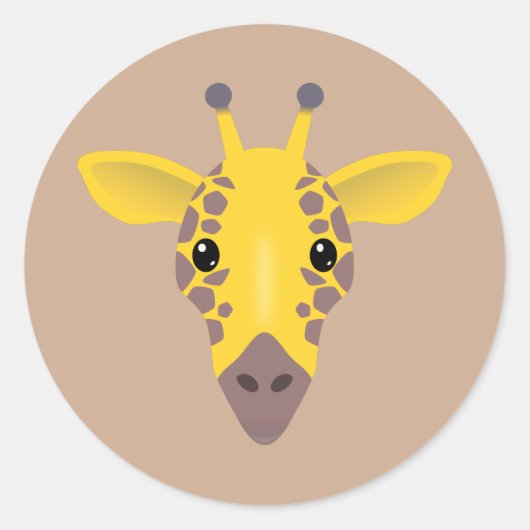 Giraffe Runder Aufkleber (Vorderseite)