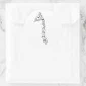 Giraffe Runder Aufkleber (Tasche)