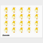 Giraffe Runder Aufkleber (Blatt)