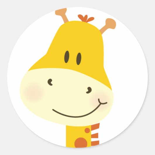 Giraffe Runder Aufkleber (Vorderseite)