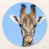 Giraffe Runder Pappuntersetzer (Vorderseite)