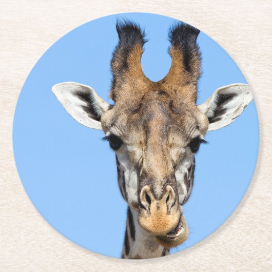 Giraffe Runder Pappuntersetzer (Vorderseite)