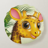 Giraffe Rundes Kissen (Rückseite)