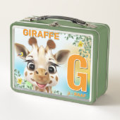 Giraffe Safari Alphabet Kids Metal Lunch Box (Vorderseite)