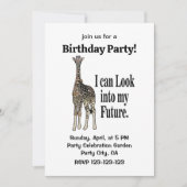 Giraffe Safari Animal Funny Birthday Einladung (Vorderseite)