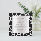Giraffe Safari Animal Skin Black Silver Geburtstag Einladung (Stehend Vorderseite)
