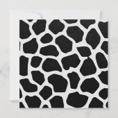 Giraffe Safari Animal Skin Black Silver Geburtstag Einladung (Rückseite)