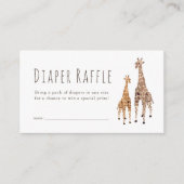 Giraffe Safari Baby Showdusche Windeln Raffle Tick Begleitkarte (Vorderseite)