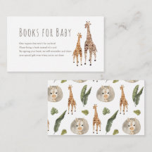 Giraffe Safari Baby Shower Books for Baby