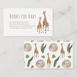Giraffe Safari Baby Shower Books for Baby Begleitkarte