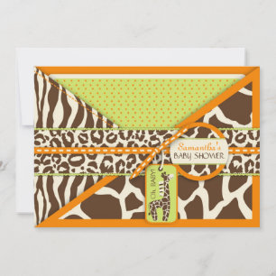 Giraffe Safari Baby Shower Einladung