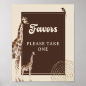 Giraffe Safari Baby Shower Favoriten Plakatuntersc Poster (Vorne)