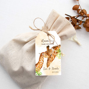 Giraffe Safari Babydusche Danke dafür Geschenkanhänger