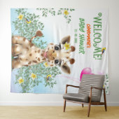 Giraffe Safari Babydusche Hintergrund Wandteppich (Beispiel (Horizontal))