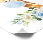 Giraffe, Safari, Blauer Kaugummi, Kinderzimmer Jun Fotodruck (Ecke)