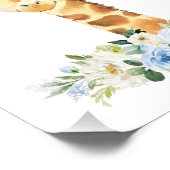 Giraffe, Safari, Dschungel, Blumen, Kinderzimmer J Fotodruck (Ecke)