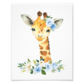 Giraffe, Safari, Dschungel, Blumen, Kinderzimmer J Fotodruck (Vorne)