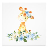 Giraffe, Safari, Dschungel, Blumen, Kinderzimmer J Fotodruck (Vorne)
