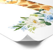 Giraffe, Safari, Dschungel, Blumen, Kinderzimmer J Poster (Ecke)