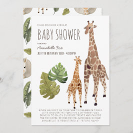Giraffe Safari Gender-Neutral Drive-by Baby Shower Einladung