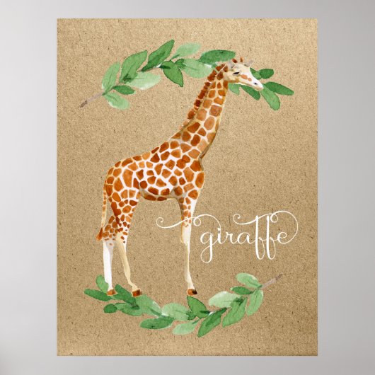 Giraffe Safari Gender Neutral Kinderzimmer Art Poster (Vorne)
